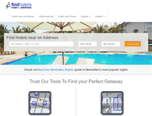 Tablet Screenshot of findhotelsnearanaddress.com